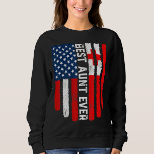 American Flag Tonga Flag Best Aunt Ever Family Sweatshirt