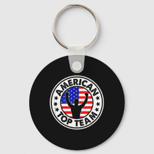 American Flag Top Team BJJ Brazilian Jiu Jitsu Key Ring