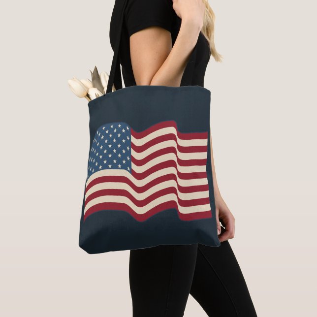 American Flag Tote Bag Gift (Close Up)
