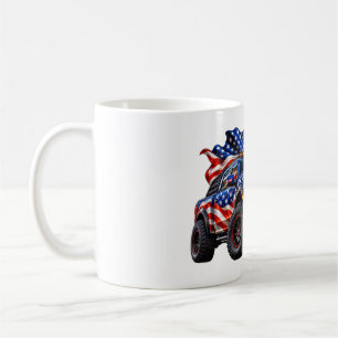 **American Flag Truck & Bald Eagle Patriotic Desig Coffee Mug
