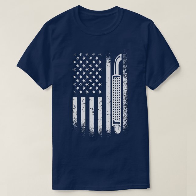 American Flag Trucker Truck Driver T-Shirt (Design Front)