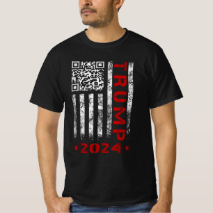 American Flag Trump 2024 45/47 QR Dancing Code T-Shirt