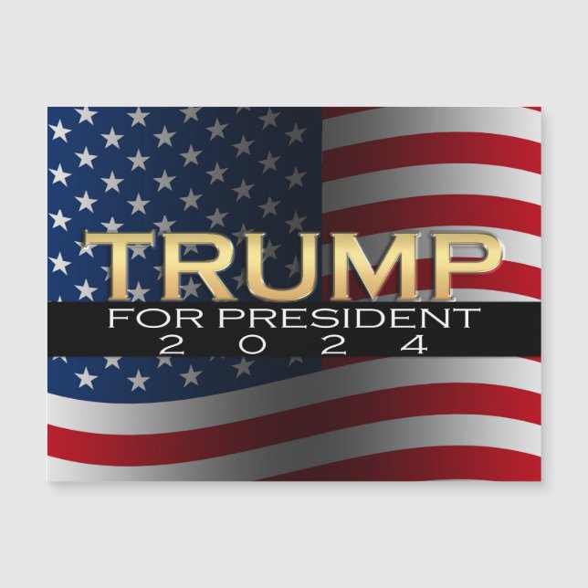 American Flag Trump 2024 Gold Patriotic (Front)