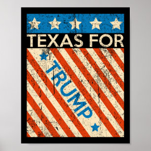 American Flag Trump 2024 Reelection Texas Trump  Poster