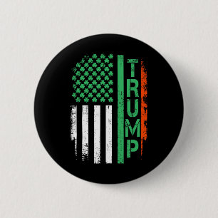 American Flag Trump 45 47 St Patrick's Day Irish S 6 Cm Round Badge