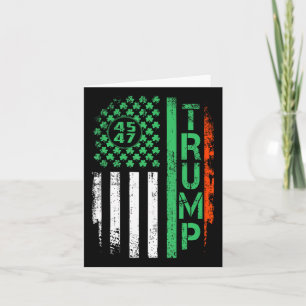 American Flag Trump 45 47 St Patrick's Day Irish S Card