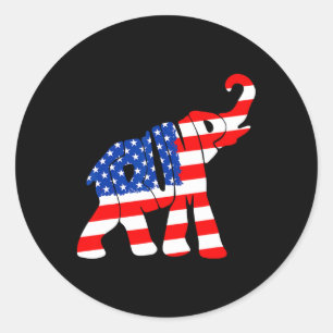 American Flag Trump  Classic Round Sticker