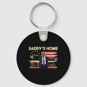 American Flag Trump Daddys Home We The People  Key Ring