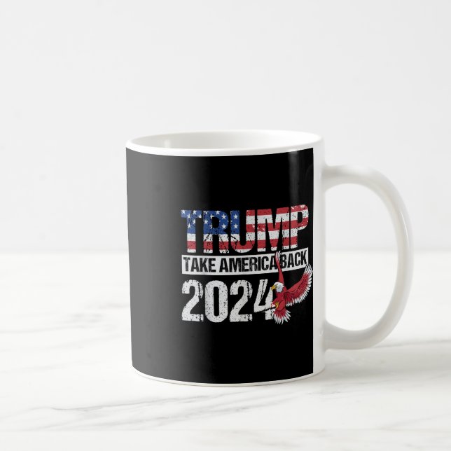American Flag Trump For President Election Trump Coffee Mug (Right)