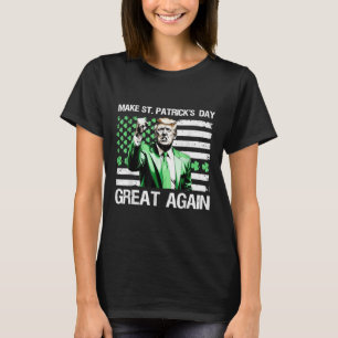 American Flag Trump Make St Patricks Day Great Aga T-Shirt