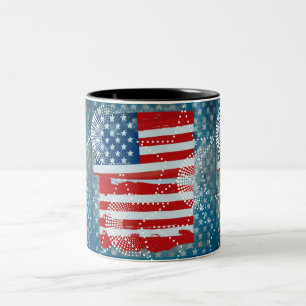 American Flag Two-Tone Coffee Mug