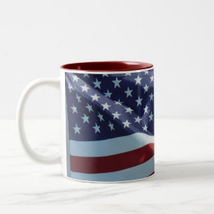 American Flag Two-Tone Coffee Mug