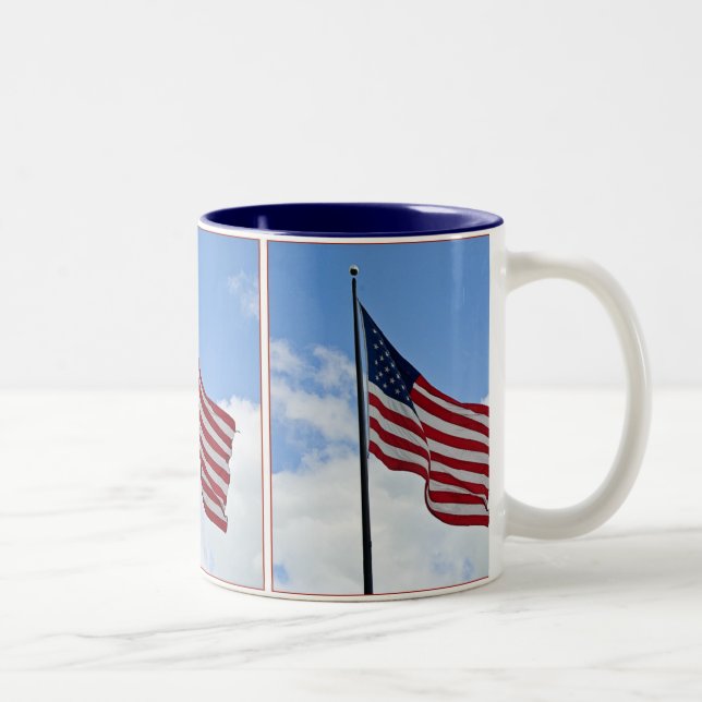 American Flag Two-Tone Coffee Mug (Right)