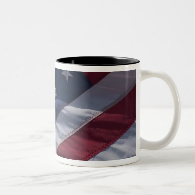 American flag. Two-Tone coffee mug (Right)
