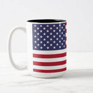 American Flag Two-Tone Coffee Mug