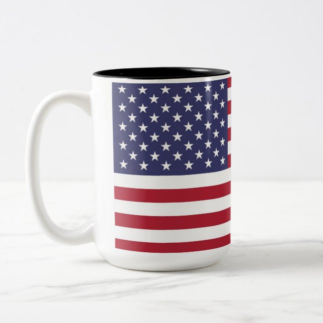 American Flag Two-Tone Coffee Mug (Left)