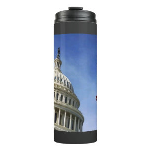 American Flag & U.S. Capitol Patriotic USA Pride Thermal Tumbler