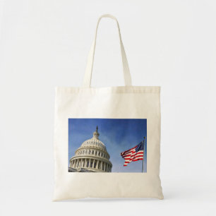 American Flag & U.S. Capitol Patriotic USA Pride Tote Bag