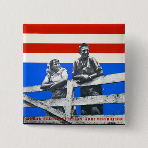 American Flag Unedited Vintage Photos USA Old Aest 15 Cm Square Badge