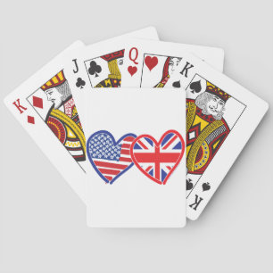 American Flag Union Jack Flag Hearts Playing Cards