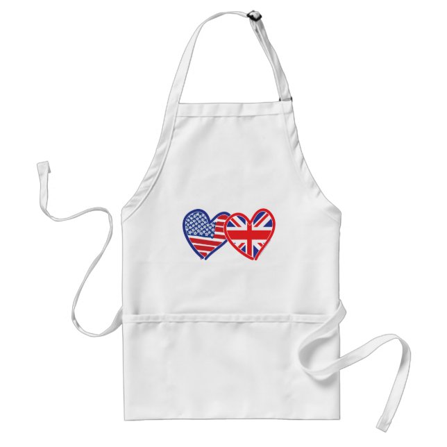 American Flag Union Jack Flag Hearts Standard Apron (Front)