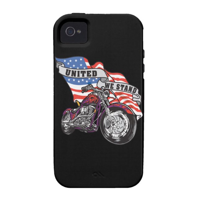 American Flag United Stand Motorcycle iPhone4 Case (Back)