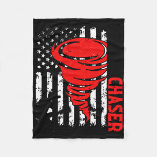 American Flag United States Tornado Storm Chaser O Fleece Blanket