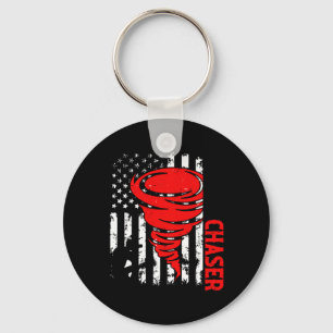 American Flag United States Tornado Storm Chaser O Key Ring