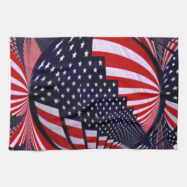 American Flag-Unity & Love_ Tea Towel (Horizontal)
