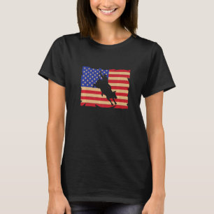 American Flag US Bull Riding Rodeo Bull Rider Prem T-Shirt