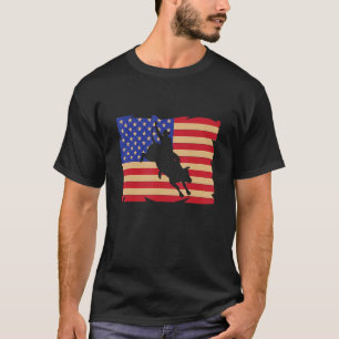 American Flag US Bull Riding Rodeo Bull Rider T-Shirt