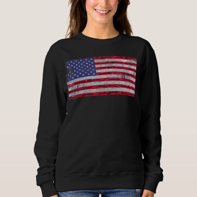 American Flag Us Fisherman Alligator Gar Fishing Sweatshirt (Front)