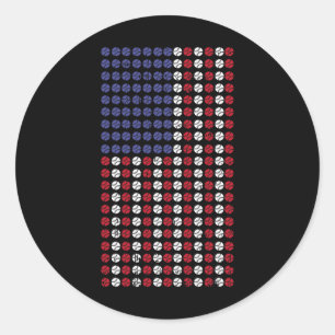 American Flag Us Patriot Softll Cool Sports Lover Classic Round Sticker