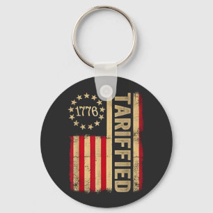 American Flag USA 1776 American Tarrifs Key Ring