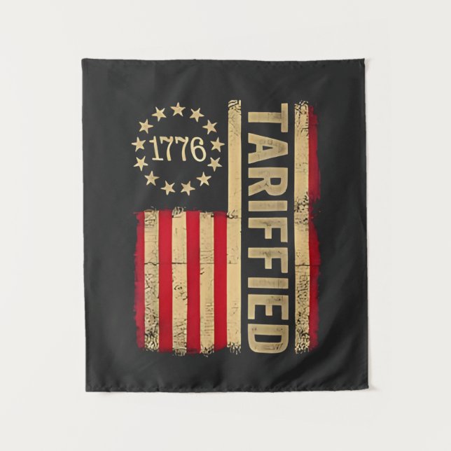 American Flag USA 1776 American Tarrifs Tapestry (Front)