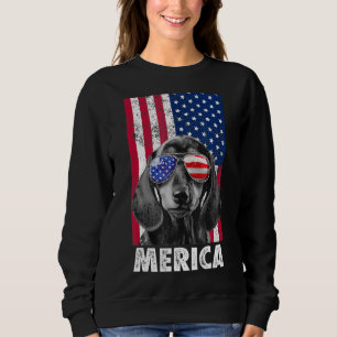 American Flag Usa 4th Of July Dachshund Doxie Ween Sweatshirt