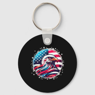 American Flag USA 4th of July Independence Day Key Ring