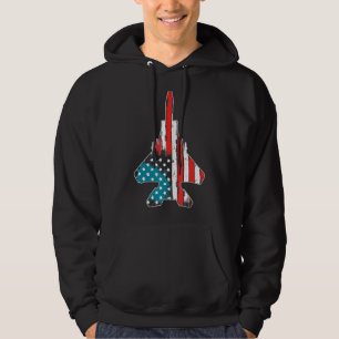 American Flag Usa Aeroplane Jet Fighter 4th Of Jul Hoodie