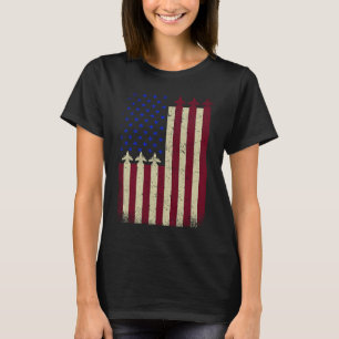 American Flag USA Airplane Jet Fighter Patriot 4th T-Shirt
