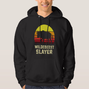 American Flag USA Blue Wildebeest Gnu Antelope Hun Hoodie