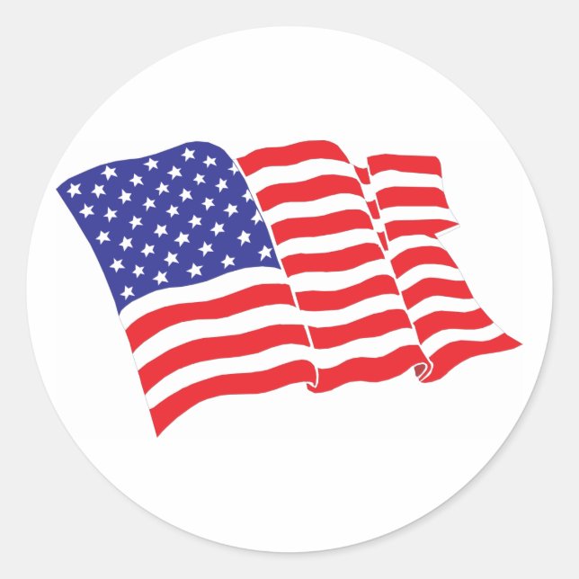 American-Flag USA Classic Round Sticker (Front)