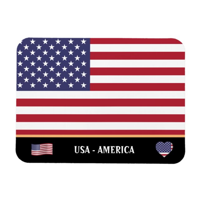 American Flag & USA country travel /United States Magnet (Horizontal)