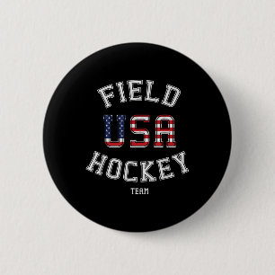 American Flag Usa Field Hockey Player Gift T-shirt 6 Cm Round Badge