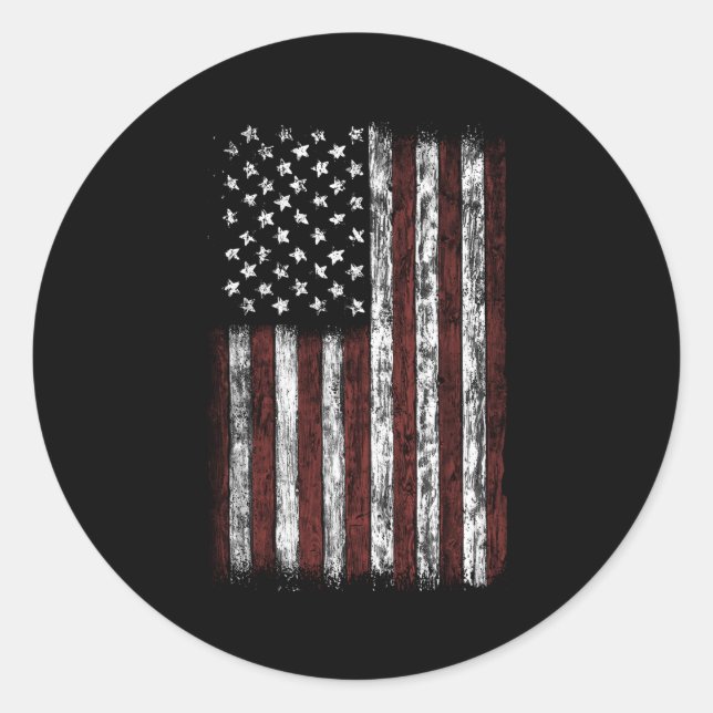 American Flag Usa Flag Classic Round Sticker (Front)