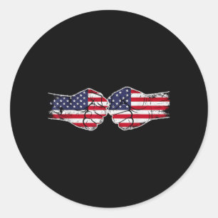 American Flag USA Flag Red White Blue Patriotic Classic Round Sticker