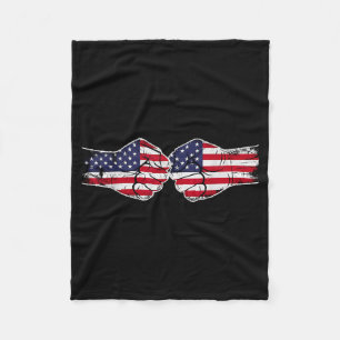 American Flag USA Flag Red White Blue Patriotic Fleece Blanket