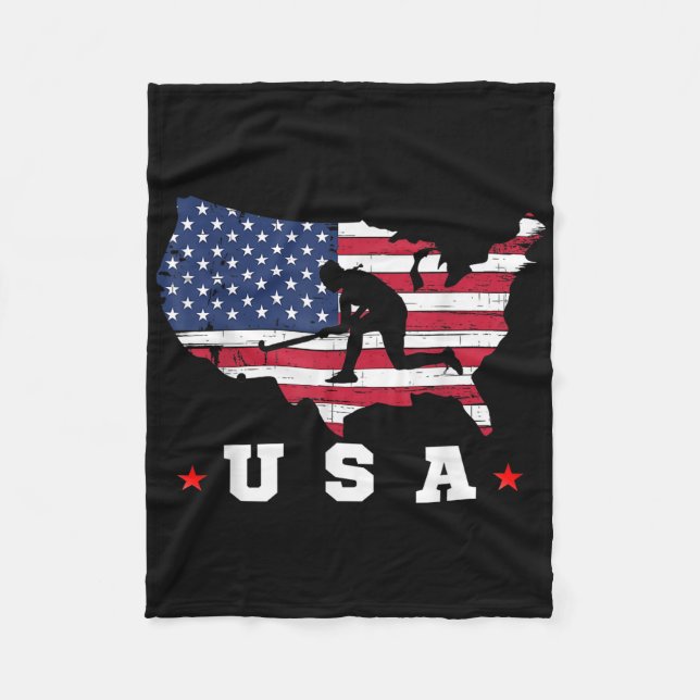 American Flag Usa  Fleece Blanket (Front)
