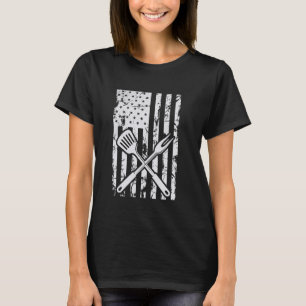 American Flag USA Grilling Funny Cookout BBQ T-Shirt