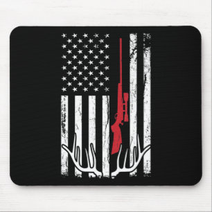 American Flag USA Hunter Hunt Fun Hunting Apparel  Mouse Pad