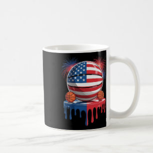 American Flag Usa Ice Cream Drip Game Sketll Drip  Coffee Mug